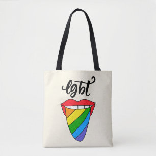 Bolsa Tote Língua arco-íris LGBT