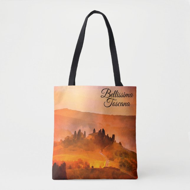 Bolsa Tote *~* Língua italiana Bellissima Toscana Toscana (Frente)