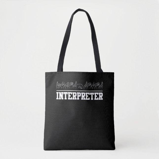 Bolsa Tote Linguagem de Sinal do Intérprete do Orgulho Surdo  (Frente)