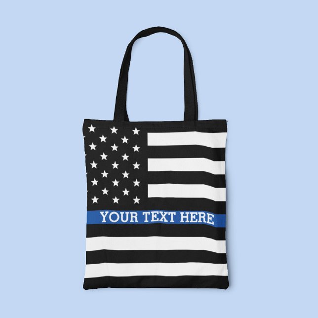 Bolsa Tote Linha Azul Fino - Bandeira Americana (Criador carregado)