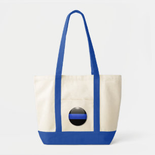 Bolsa Tote Linha Azul Fino - Botão Brilhante