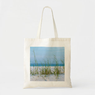 Bolsa Tote Linha De Aveia Marítima Na Areia Branca