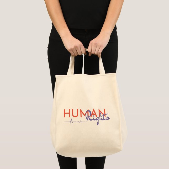Bolsa Tote Linha de vida dos direitos humanos (Frente (produto))