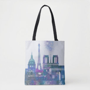 Bolsa Tote Linha do Céu de Paris - Azul-Cria