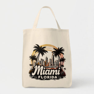 Bolsa Tote Linha do horizonte de Miami City Florida