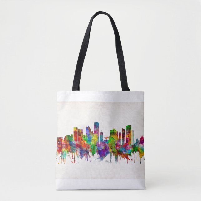 Bolsa Tote Linha do horizonte de Milwaukee Wisconsin (Frente)