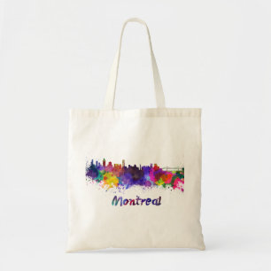 Bolsa Tote Linha do horizonte de Montreal na aquarela