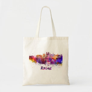 Bolsa Tote Linha do horizonte de Reims na aquarela