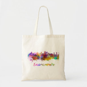 Bolsa Tote Linha do horizonte de Sacramento em aquarela