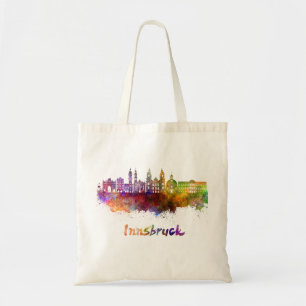 Bolsa Tote Linha do horizonte Innsbruck em aquarela