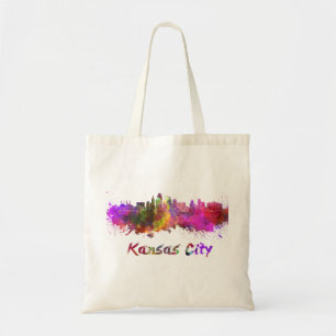 Bolsa Tote Linha do horizonte Kansas City em aquarela