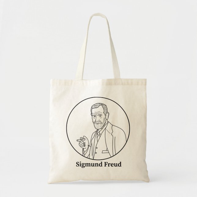 Bolsa Tote Linha retrato de Sigmund Freud (Frente)