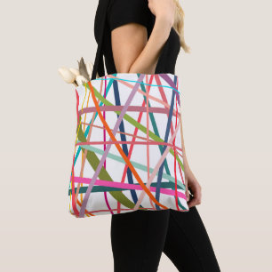Bolsa Tote Linhas Coloridas 