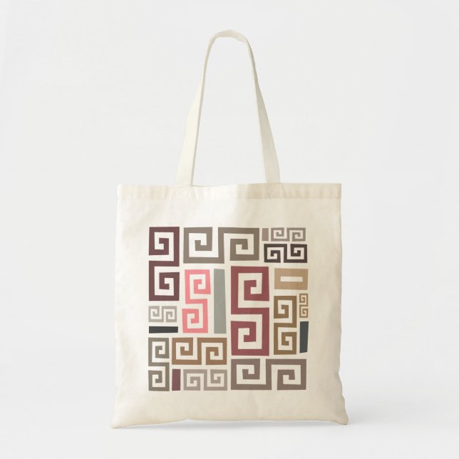 Bolsa Tote linhas coloridas artísticas abstratas modernas (Frente)