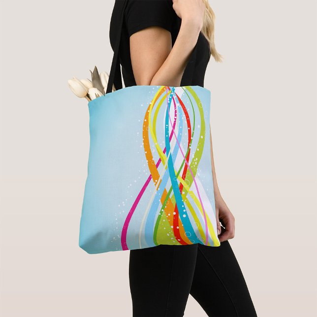 Bolsa Tote Linhas das Cores Arco-íris (Criador carregado)