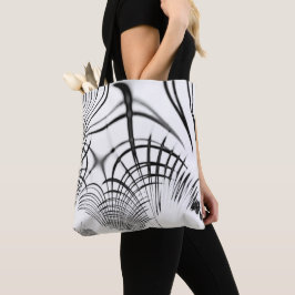 Bolsa Tote Linhas de cinza cruzadas nos lembram desenhos de g