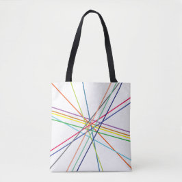 Bolsa Tote Linhas de Cruzamento de Crise Multicoloridas