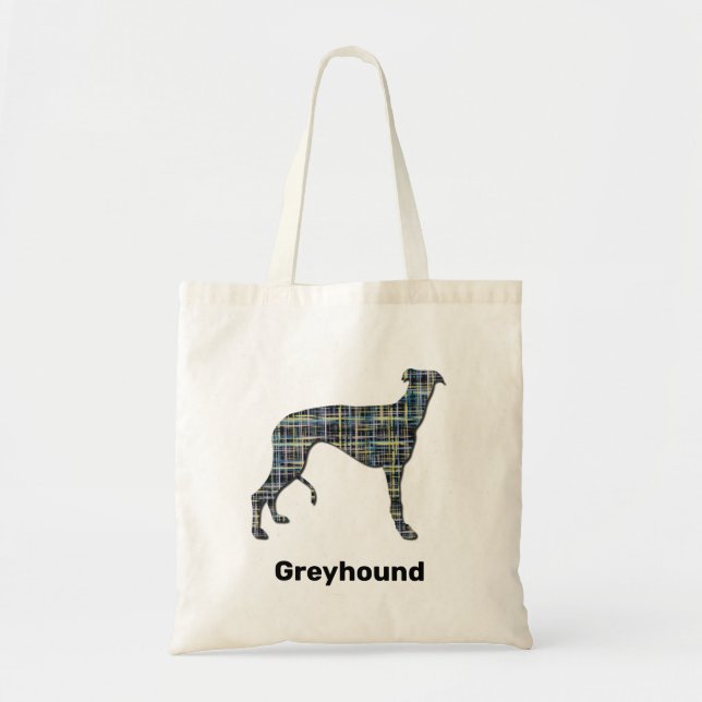 Bolsa Tote Linhas de Grelha Amarelas e Azuis do Greyhound (Frente)