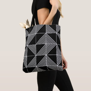 Bolsa Tote Linhas Deco de Arte Negra
