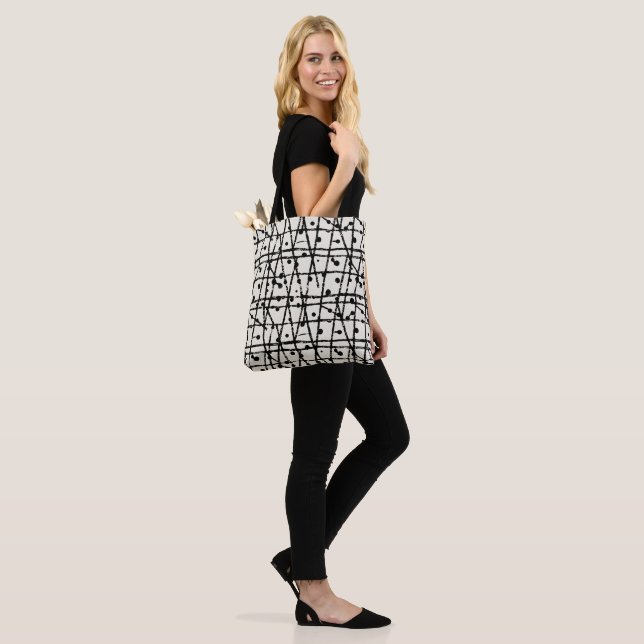 Bolsa Tote Linhas e pontos pretos com dificuldades em padrões (No(a) Modelo)