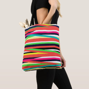 Bolsa Tote Linhas Geométricas Coloridas Linhas Múltiplas
