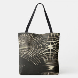 Bolsa Tote Linhas Khaki que se repetem em onda e cruzam