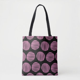 Bolsa Tote Linhas Pontilhadas 190917 - Rosa e Preto