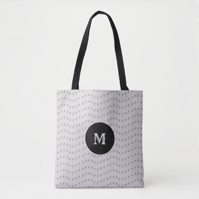 Bolsa Tote Linhas Pontilhadas Prateadas Lindas (Frente)