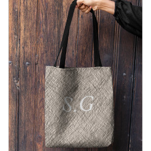Bolsa Tote Linhas simples modernas monogramas
