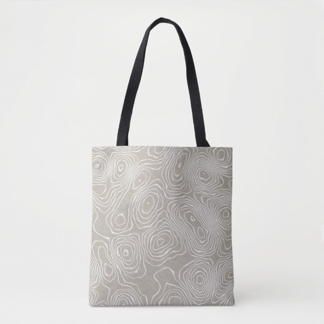 Bolsa Tote Linhas Terrestres Topográficas: Mapa Orgânico (Frente)