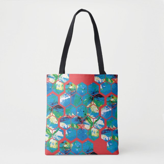 Bolsa Tote Linhas vermelhas. (Frente)