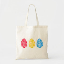 Bolsa Tote Linoco de Ovos de Páscoa Floral Russa Amarelo/Verm