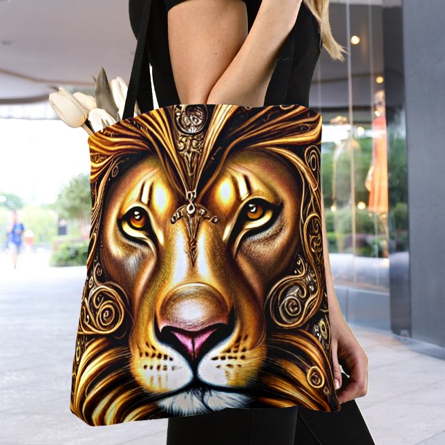 Bolsa Tote Lion Ouro Incrivelmente Bonito (Criador carregado)