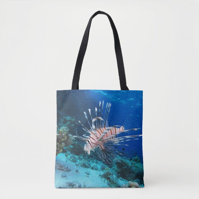 Bolsa Tote Lionfish ou Pterois Miles, Peixes de Recife do Oce (Frente)