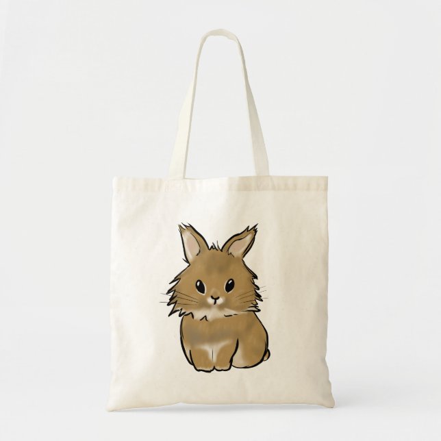 Bolsa Tote Lionhead bunny sitting  (Frente)