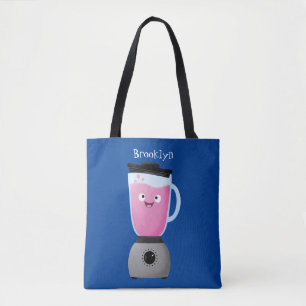 Bolsa Tote Liquidificador de comida feliz fofo eletrodoméstic