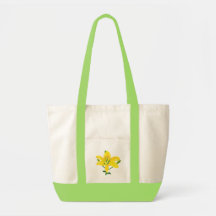 Lírio amarelo, sacolas do monograma da dama de