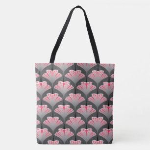 Bolsa Tote Lírio do art deco, cinzas/rosa cinzento e do cora