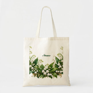 Bolsa Tote Lírio-do-vale de Maio Personalizado Flor de Nascim