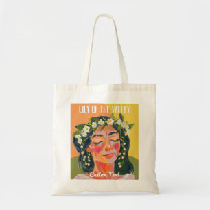 Bolsa Tote Lírio do Vale Flor do Mês de Maio Moderna