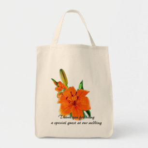 Bolsa Tote Lírio tigre laranja flores de jardim obrigado