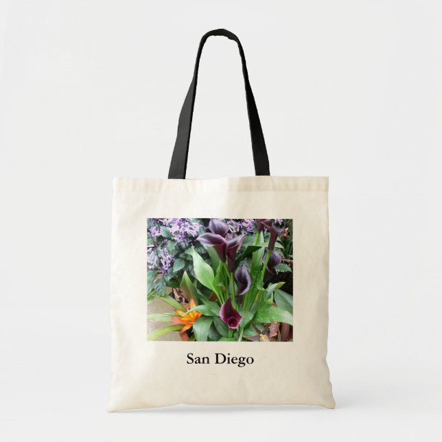 Bolsa Tote Lírios de Calla preto (Frente)