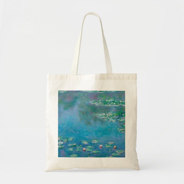 Bolsa Tote Lírios por Claude Monet Fine Art Painting (Frente)