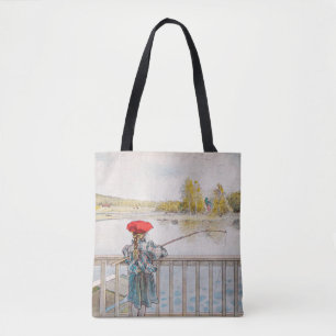 Bolsa Tote Lisbet Pescando por Carl Larsson, Arte Fino Vintag