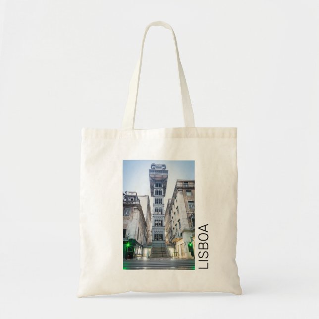Bolsa Tote Lisboa Portugal Retro Elevador Feriado Souvenir (Frente)