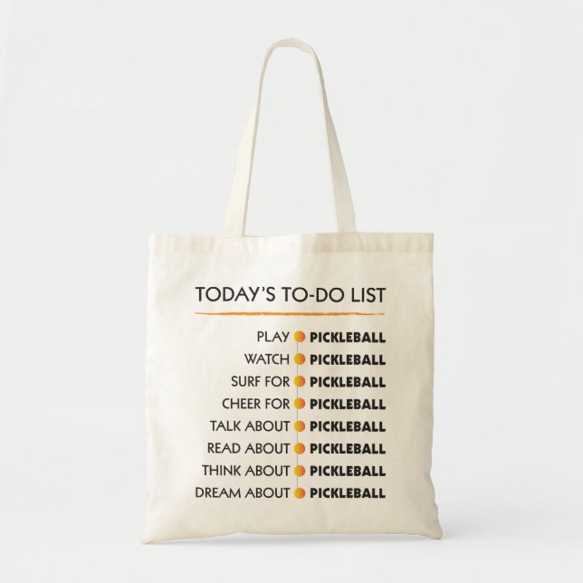 BOLSA TOTE LISTA DE AFAZERES DE HOJE - PICKLEBALL (Frente)