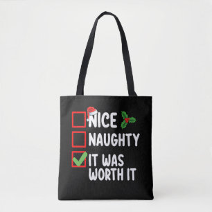 Bolsa Tote Lista de Natal Bom Malvado Valeu a Pena