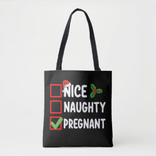 Bolsa Tote Lista de Natal de Gestantes Bonito Malicioso Gravi