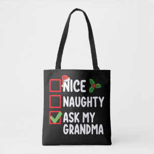 Bolsa Tote Lista de Natal Família Legal Levada Pergunte à Min