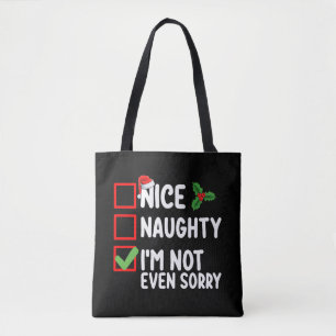 Bolsa Tote Lista de Natal Legal, Safadinha, Não Me Arrependo